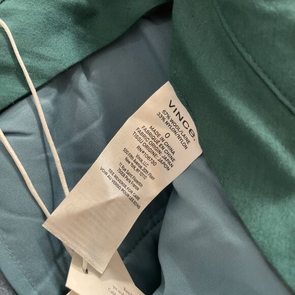 NWT Vince High-Waist Cozy Wool Pleat-Front Trouser in Aegean - Picture 5 of 5